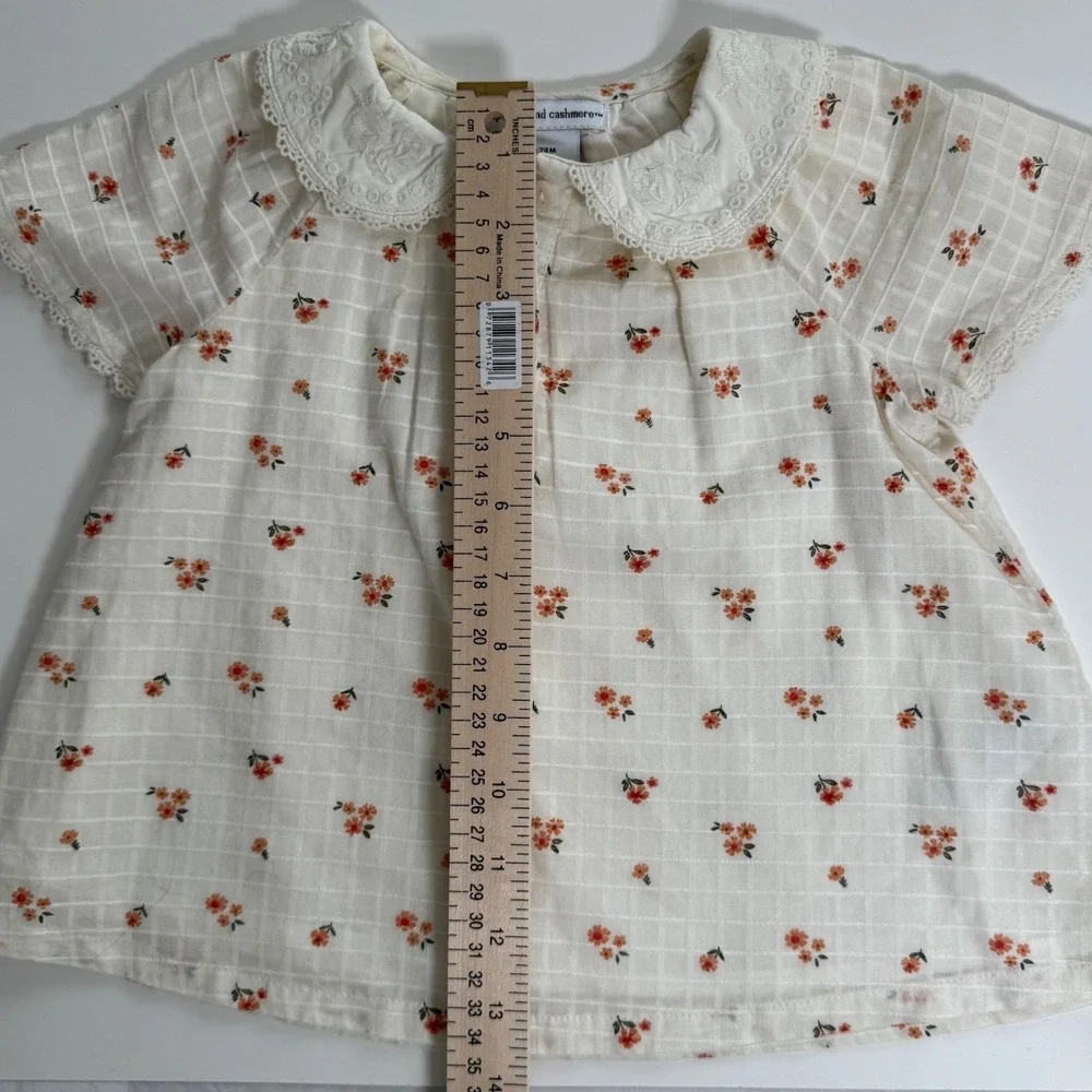 Cupcakes and Cashmere Baby Girl Floral Dress Peter Pan Collar Cottagecore 24M‎